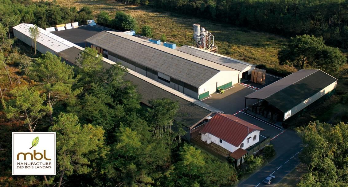 Vue aérienne du site Manufacture des Bois Landais – Buglose, Landes